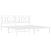 vidaXL Bed Frame White Powder-Coated Steel Super King Bed Frame
