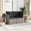 vidaXL Garden Sofa Grey PE rattan, powder-coated steel 2-seater