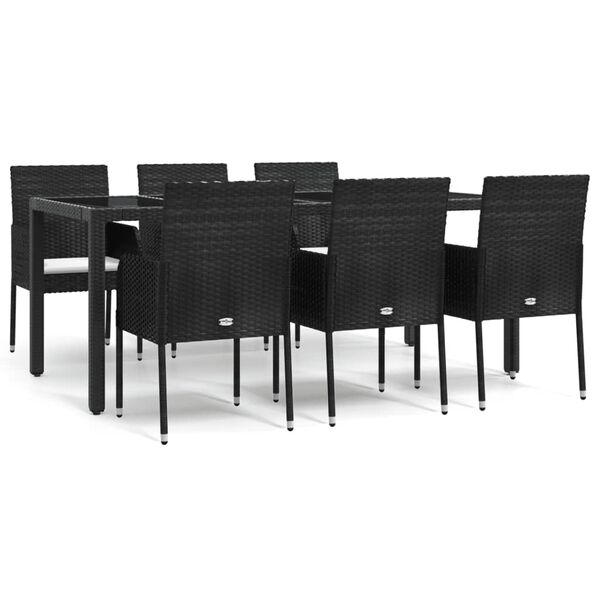 vidaXL Garden Dining Set Black