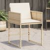 vidaXL Patio Chair Beige PE Rattan Standard Foldable Patio Chair