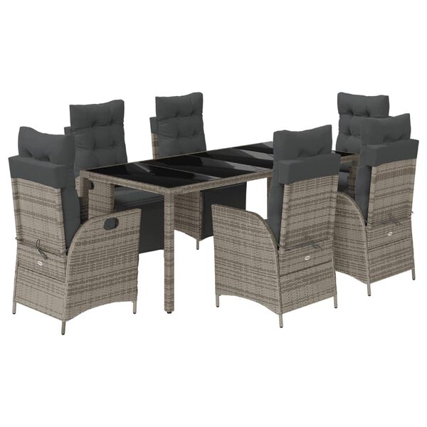 vidaXL Garden Dining Set Grey, Dark Grey