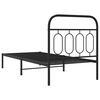 vidaXL Bed Frame Black Steel 35.4x78.7 in Bed Frame Rectangular