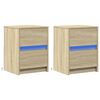 vidaXL Bedside Cabinet Set of 2 Sonoma oak Engineered wood Standard