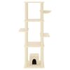 vidaXL Cat Tree Cream Engineered wood, plush, sisal Medium Modern