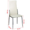 vidaXL Dining Chair Set of 6 White Synthetic leather, chrome Standard