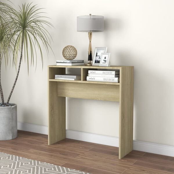 vidaXL Console Table Sonoma Oak Engineered Wood Compact Durable
