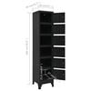 vidaXL Locker Cabinet Black Steel Tall Locker Cabinet Rectangular