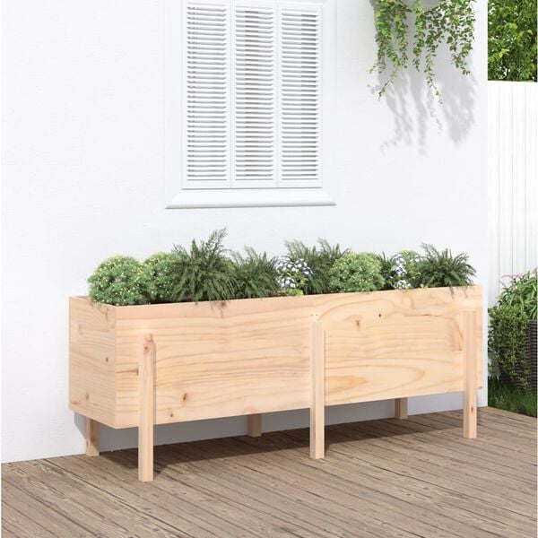 vidaXL Garden Raised Bed Natural wood Solid pine wood (untreated) Large