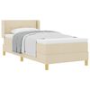 vidaXL Box Spring Bed with Mattress Cream 78.74 x 39.37 in Polyester
