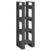 vidaXL Book Cabinet Grey Solid pine wood 49.2 in high Book Cabinet