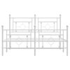 vidaXL Bed Frame White Steel Double Bed Frame Rectangular Modern
