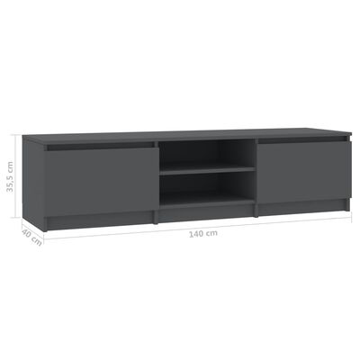 vidaXL TV Stand Gray 55.1"x15.7"x14" Engineered Wood