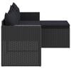 vidaXL Patio Lounge Set 3 Piece Set Black PE rattan Large