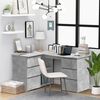 vidaXL Corner Desk Concrete Grey Engineered Wood 57.1 x 39.4 x 29.9 in