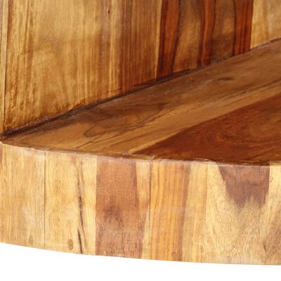 vidaXL Round Coffee Table 25.6"x11.8" Solid Sheesham Wood