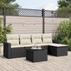 vidaXL Garden Sofa Set Black PE rattan 6 Piece Set Modular