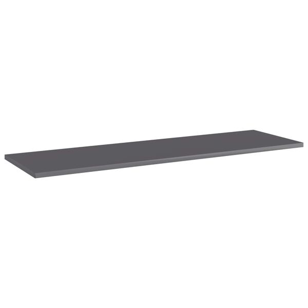 vidaXL Shelf Set of 4 High Gloss Grey Engineered Wood 39.4 x 11.8 in