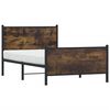 vidaXL Bed Frame Smoked Oak Steel, Engineered Wood Twin Bed Frame