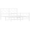vidaXL Bed Frame White Powder-coated steel Full Bed Frame Rectangular