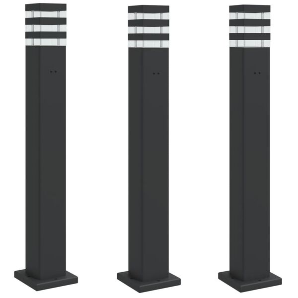 vidaXL Outdoor Floor Lamp Set of 3 Black