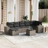 vidaXL Garden Sofa Set Grey Poly Rattan, Powder-Coated Steel Large