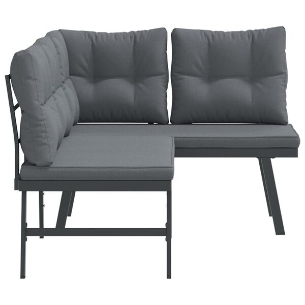 vidaXL Garden Bench Set of 2 Black, Anthracite