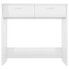 vidaXL Desk High gloss white Engineered wood Compact Sleek Desk