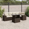 vidaXL Garden Sofa Set Brown, Cream White