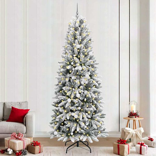 vidaXL Artificial Christmas Tree with 300 LEDs White 94.49 in