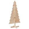vidaXL Wooden Christmas Tree Natural Solid Pine Wood 59.1 in Tall
