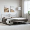 vidaXL Bed Frame White Powder-Coated Steel 76 x 80 in Bed Frame