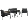 vidaXL Balcony Furniture Set Black