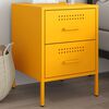 vidaXL Bedside Cabinet Mustard Yellow Steel Bedside Cabinet Rectangular