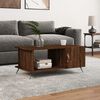 vidaXL Coffee Table Brown Oak Engineered Wood, Iron Medium Coffee Table