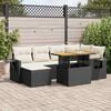 vidaXL Garden Sofa Set Black and Cream White