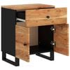 vidaXL Bedside Cabinet Natural wood and black