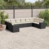 vidaXL Garden Sofa Set Black PE rattan Large Adjustable Feet