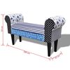 vidaXL Sofa Bench Blue and White Cotton and Polyester Standard Pattern