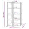 vidaXL 5-Layer Shelves 3 pcs Blue Steel&Engineered Wood