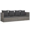 vidaXL Outdoor Lounge Bed Grey Poly rattan, powder-coated steel, fabric