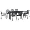 vidaXL Garden Dining Set Anthracite Steel with E-coating and Powder Coating