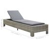 vidaXL Sun Lounger Grey rattan PE rattan, powder-coated steel