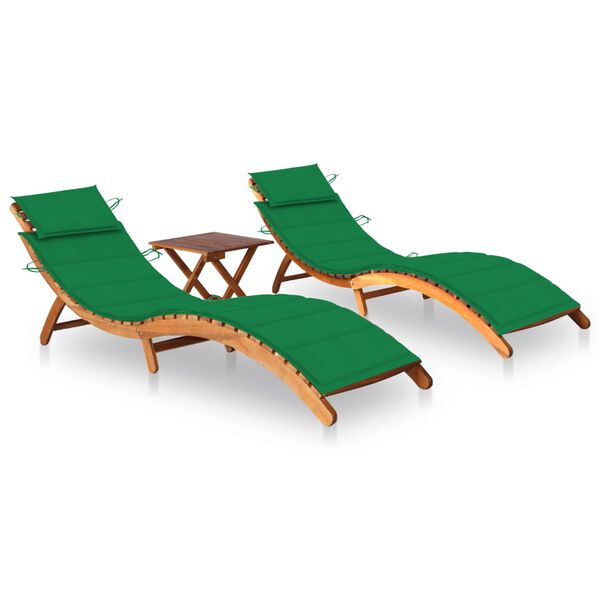 vidaXL Patio Sun Lounger Natural wood Solid acacia wood Medium Foldable