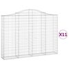 vidaXL Arched Gabion Baskets 11 pcs 78.7x11.8x140/160" Galvanised Iron