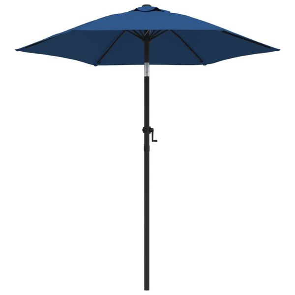 vidaXL Garden Parasol Blue and Dark Grey Polyester, Aluminum Medium