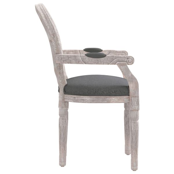 vidaXL Dining Chair Dark Grey 100% polyester, foam, solid wood Standard
