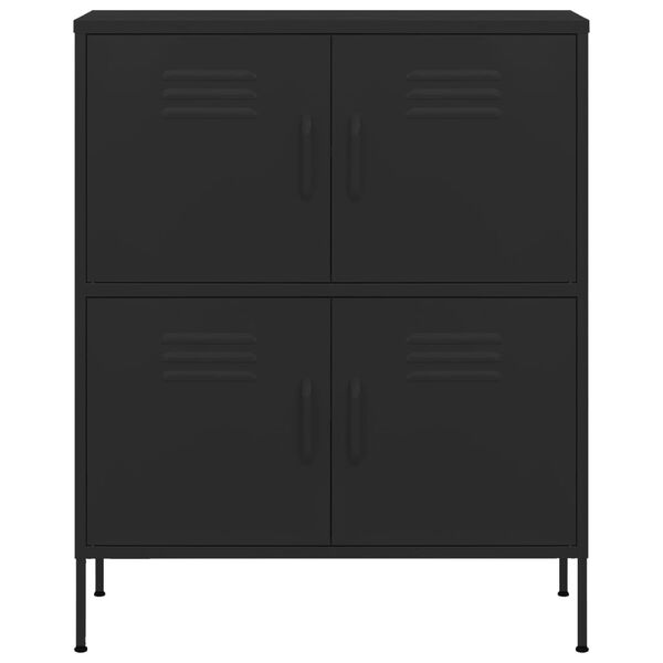 vidaXL Storage Cabinet Black 31.5"x13.8"x40" Steel