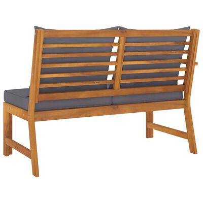 vidaXL Patio Bench 45.1" with Dark Gray Cushion Solid Acacia Wood