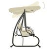 vidaXL Swing Bench Sand white PVC-coated fabric, powder-coated steel Large