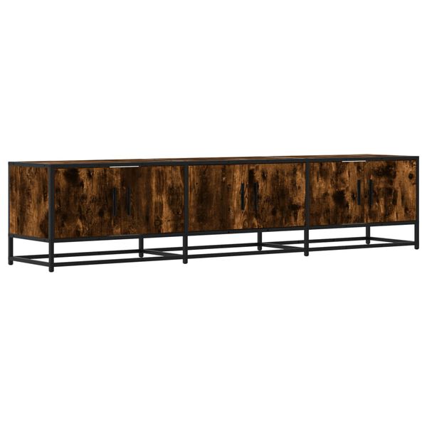 vidaXL TV Cabinet Smoked oak Engineered wood, metal Large TV Cabinet